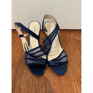 Nina Navy Blue 7.5 Mesh Heels